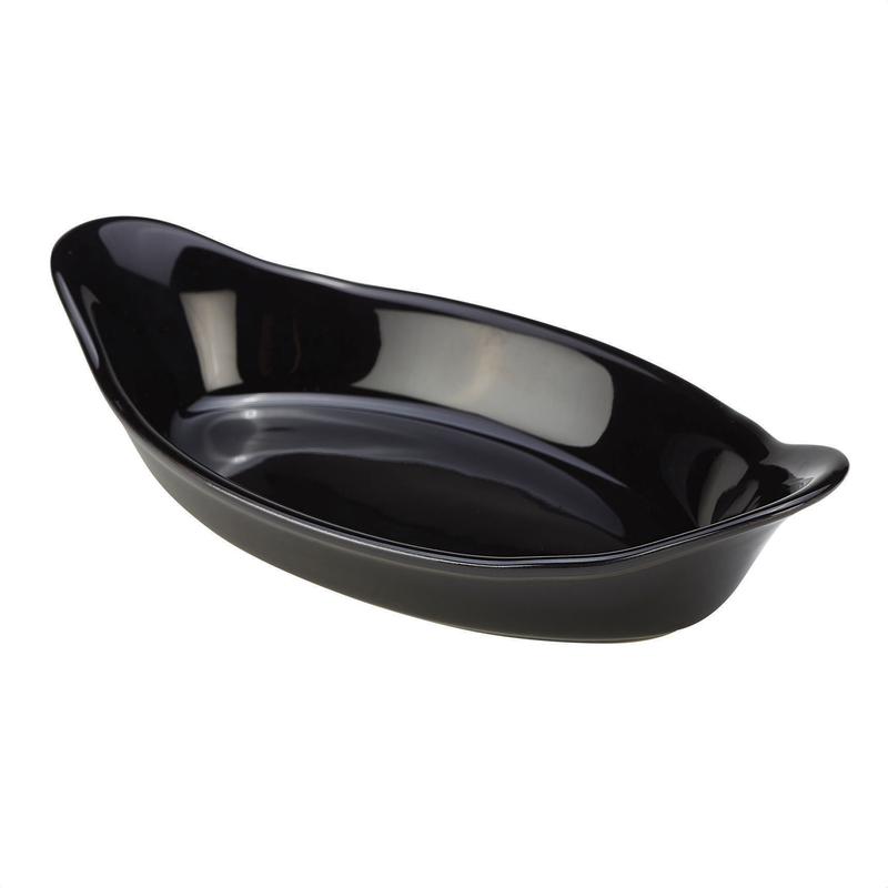 GenWare Stoneware Black Oval Eared Dish 16.5cm/6.5
