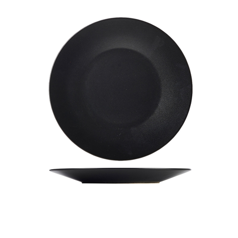 Luna Stoneware Black Wide Rim Plate 27.5cm/11"