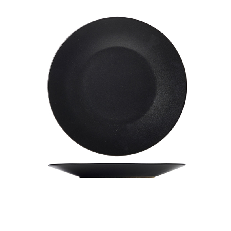 Luna Stoneware Black Wide Rim Plate 27.5cm/11