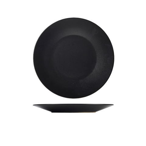 Luna Stoneware Black Wide Rim Plate 25cm/9.75"