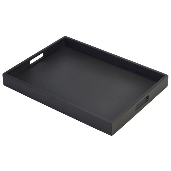 Solid Black Butlers Tray - 49x38.5x4.5cm