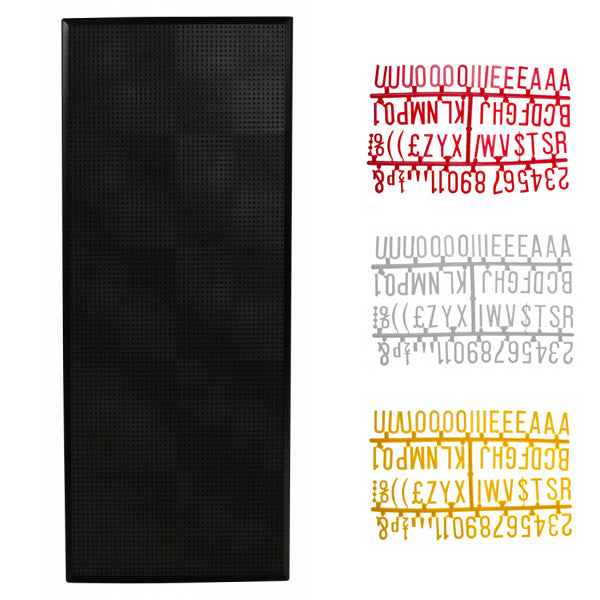 Black Peg Board & Large Letter Set 12" x 30"