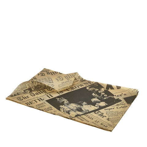 Brown Greaseproof Paper 25X35cm Printed - 1000pk