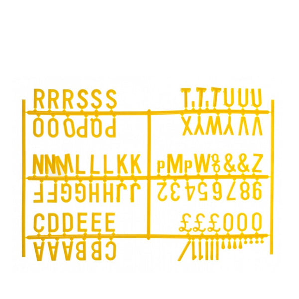 ¾ Letter Set  PK6 Yellow
