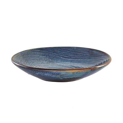 Terra Porcelain Aqua Blue Organic Coupe Bowl 21.5cm