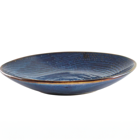 Terra Porcelain Aqua Blue Organic Coupe Bowl 26.5cm