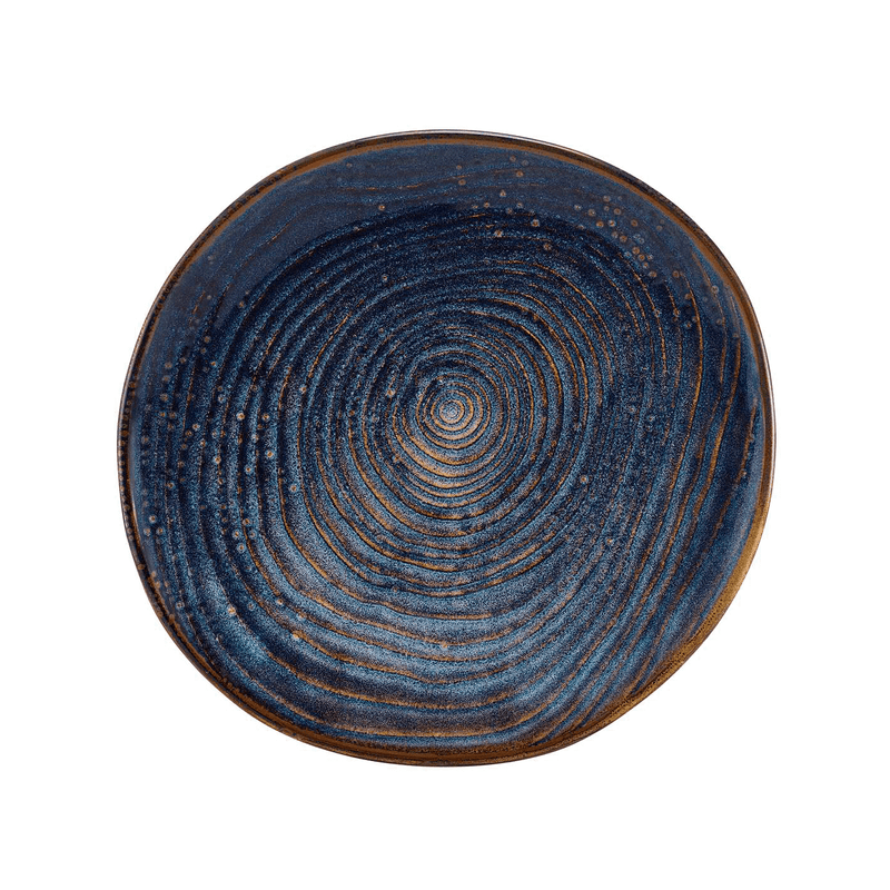 Terra Porcelain Aqua Blue Organic Plate 25cm