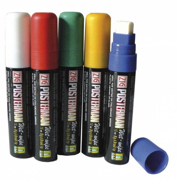 Chalk Marker Chisel Tip Mixed Colour 15mm 5 Pack