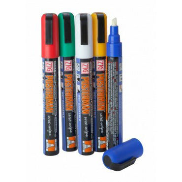 Chalk Marker Chisel Tip Mixed Colour 6mm 5 Pack
