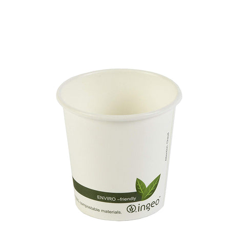 Compostable 4oz White Hot Cup 1000pk