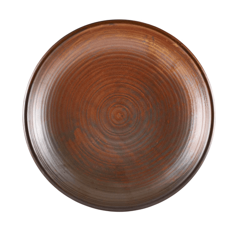 Terra Porcelain Rustic Copper Deep Coupe Plate 28cm