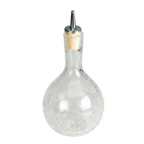 Dash Bottle Round Crackle Glass