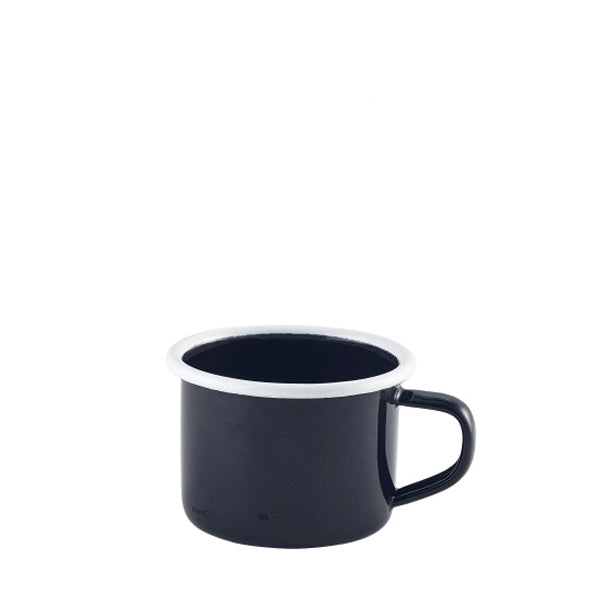 Enamel Mug Black with White Rim 12cl/4.2oz