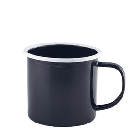 Enamel Mug Black with White Rim 36cl/12.5oz