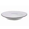 Enamel Soup Plate White Blue Rim 24cm