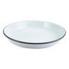 Enamel Rice/Pasta Plate White with Grey Rim 24cm