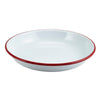 Enamel Rice/Pasta Plate White with Red Rim 20cm