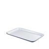 Enamel Serving Tray White with Blue Rim 33.5x23.5x2.2cm