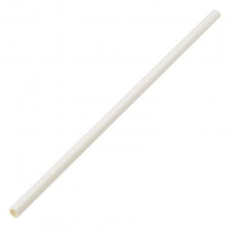 8" White Paper Straw 250pk Case (40x250)