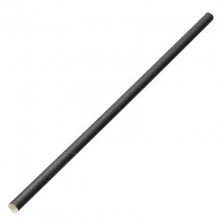 8" Black Paper Straw 250pk