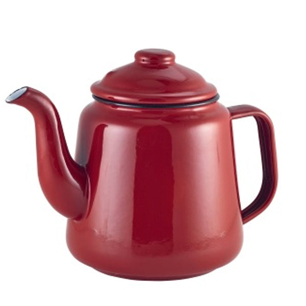 Falcon Enamel Tea Pot Red 1ltr