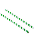 8" Green & White Paper Straws Case (40 x 250pk)