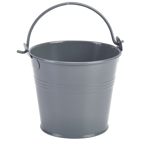 Galvanised Grey Steel Serving Bucket 10cm Diameter