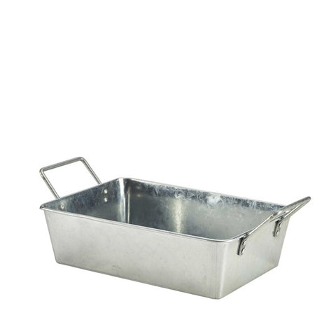 Galvanised Steel Rectangular Serving Bucket 24 x 16.7 x 7cm