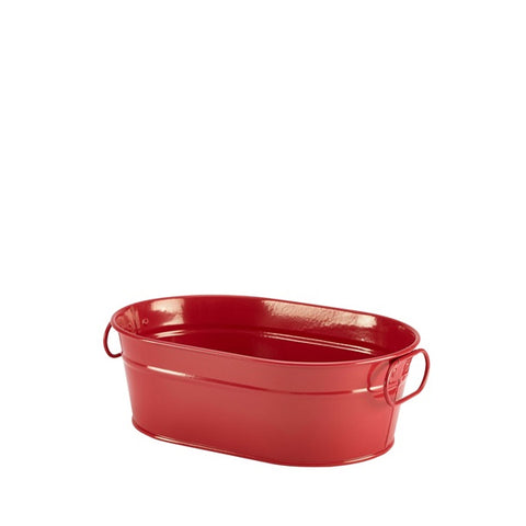 Galvanised Steel Serving Bucket Red 23 x 15 x 7cm