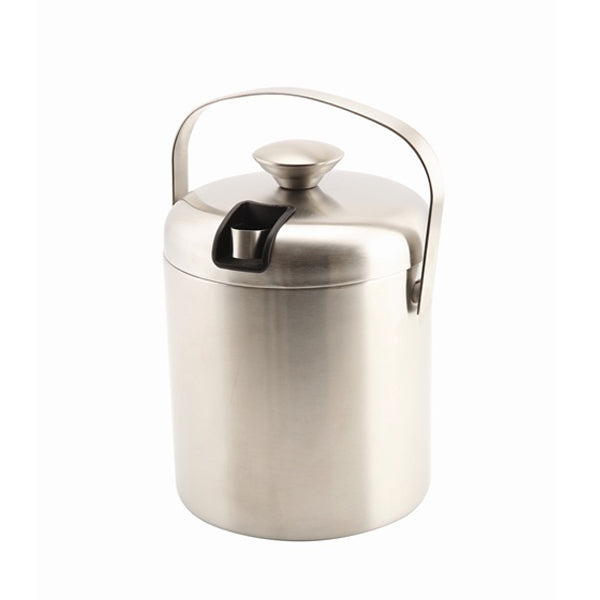 Genware Insulated Stainless Steel Ice Bucket & Tong 1.2L