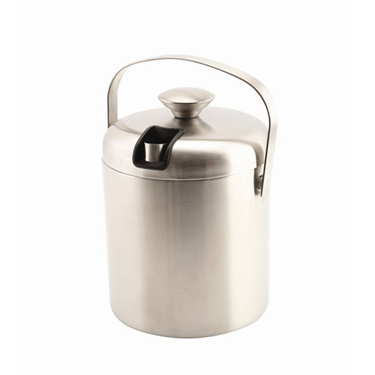 Genware Insulated Stainless Steel Ice Bucket & Tong 1.2L