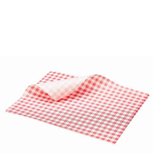 Greaseproof Paper Red Gingham Print 35 x 25cm 1000pk