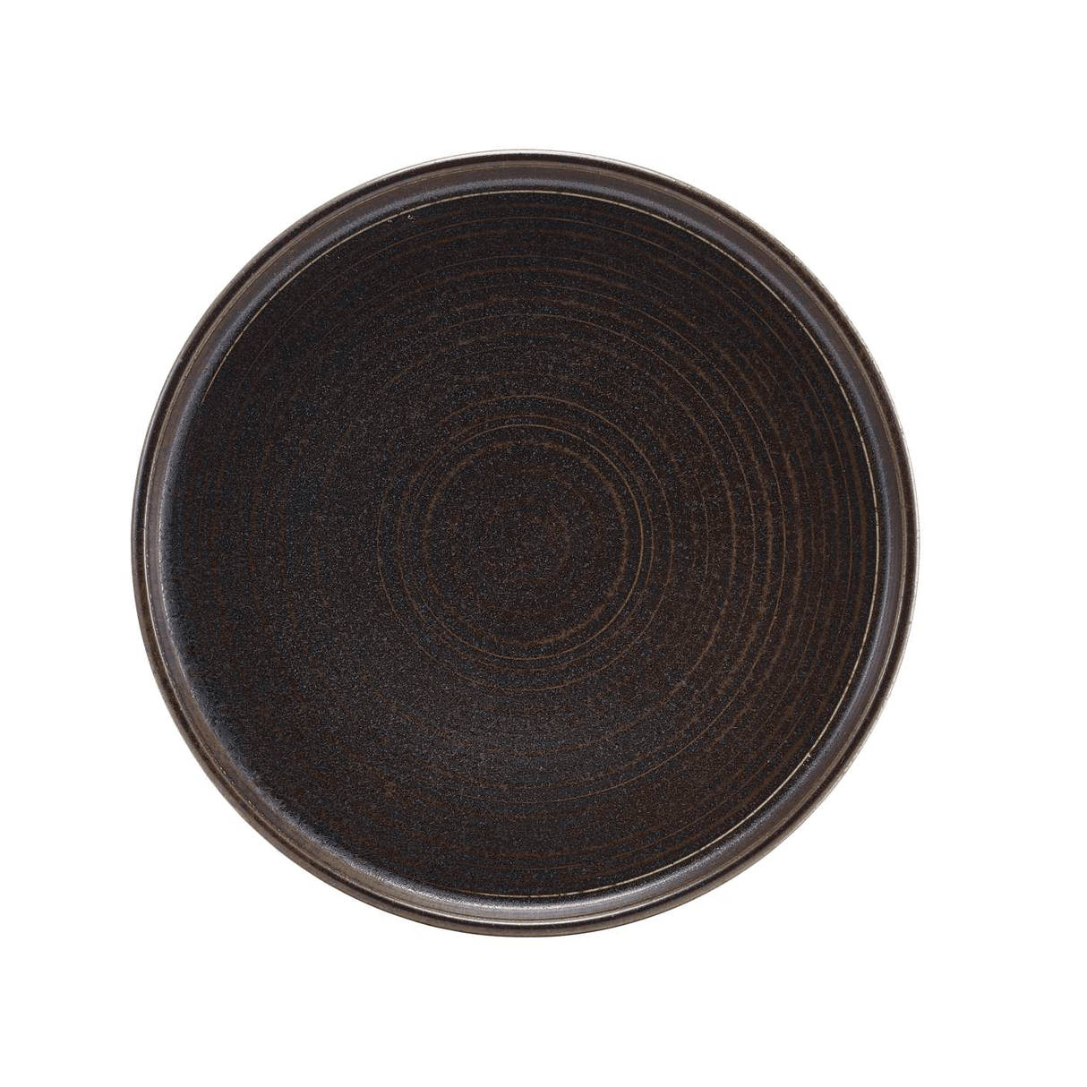 Terra Porcelain Black Low Presentation Plate 25cm