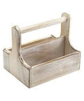 Medium White Wooden Table Caddy