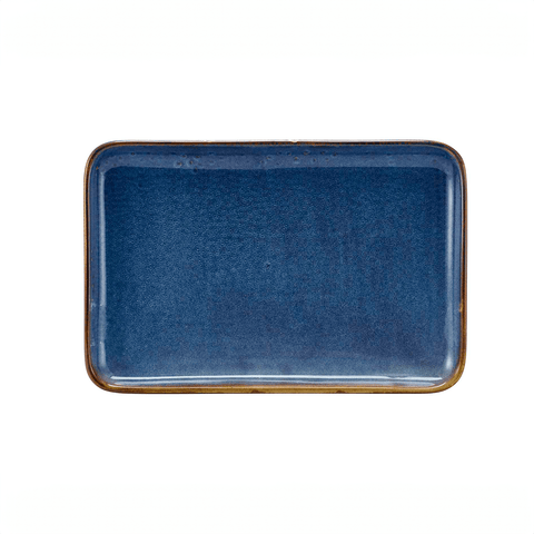 Terra Porcelain Aqua Blue Rectangular Platter 30 x 20cm