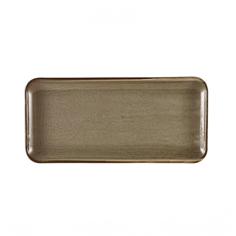 Terra Porcelain Grey Narrow Rectangular Platter 36 x 16.5cm