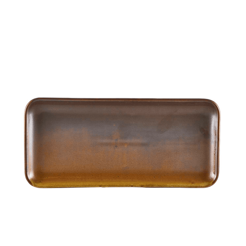 Terra Porcelain Rustic Copper Narrow Rectangular Platter 27 x 12.5cm