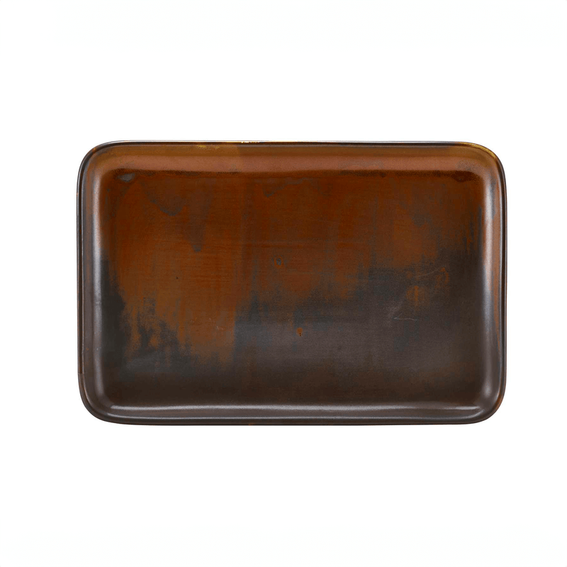 Terra Porcelain Rustic Copper Rectangular Platter 30 x 20cm