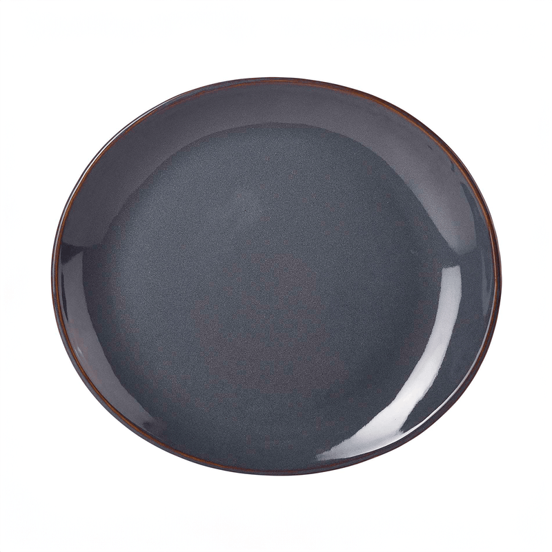 Terra Stoneware Rustic Blue Oval Plate 25x22cm