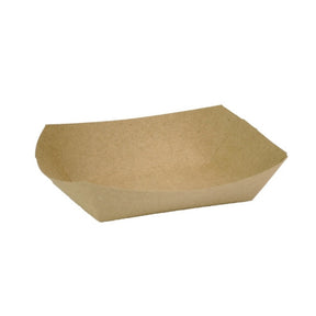 Plain Kraft Brown 2lb Paper Food Tray 1000pk