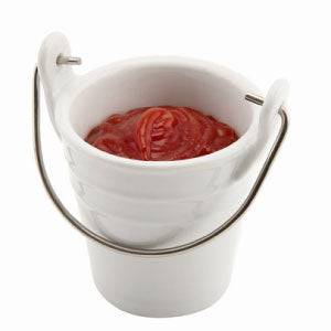 Porcelain Bucket with Stainless Steel Handle 6.5cm