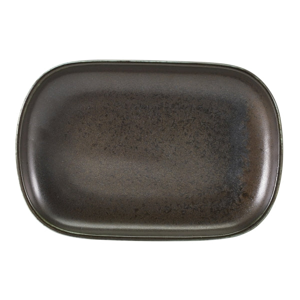 Terra Porcelain Black Rectangular Plate 24 x 16.5cm 12pk