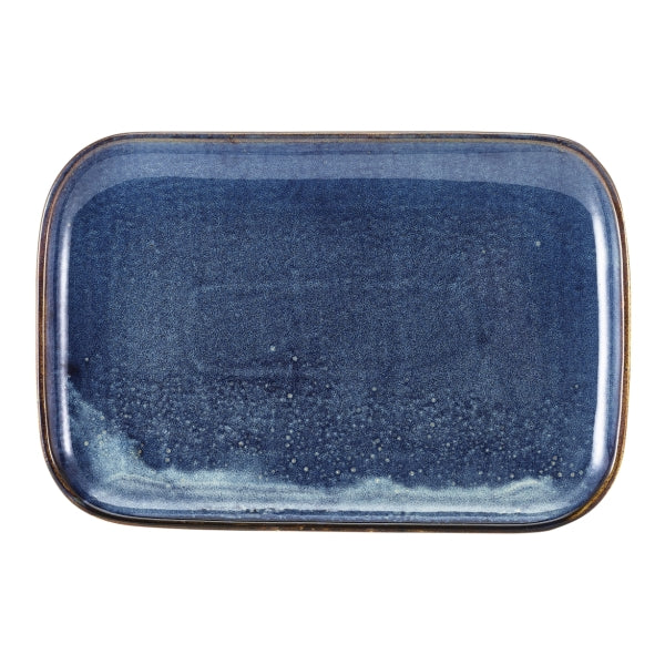 Terra Porcelain Aqua Blue Rectangular Plate 24 x 16.5cm 12pk