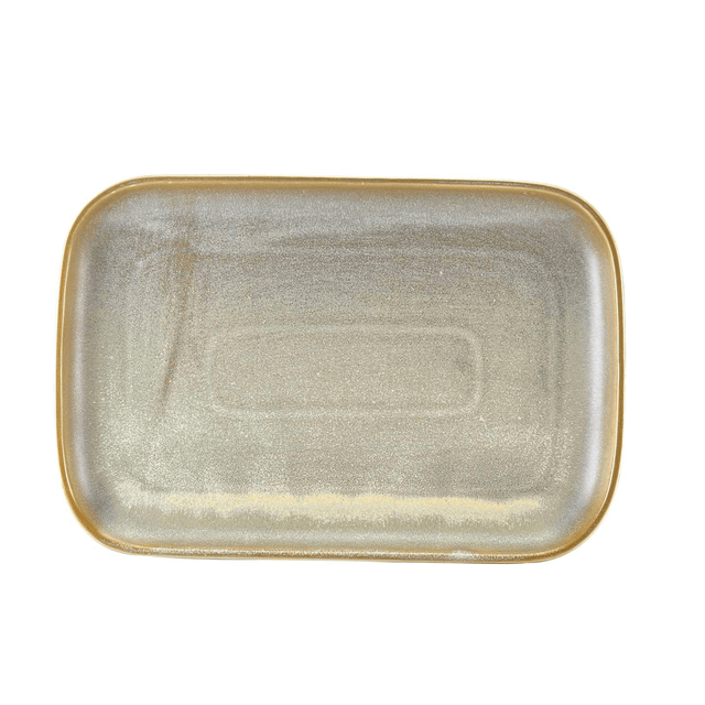 Terra Porcelain Matt Grey Rectangular Plate 34.5 x 23.5cm