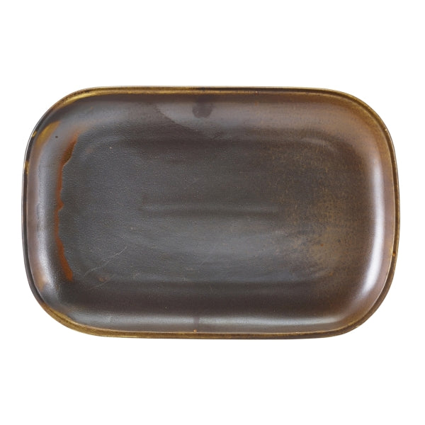 Terra Porcelain Rustic Copper Rectangular Plate 29 x 19.5cm 6pk