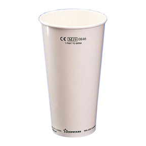 Recyclable Paper Pint Cup - Pint-to-Rim - CE Marked - 1000pk