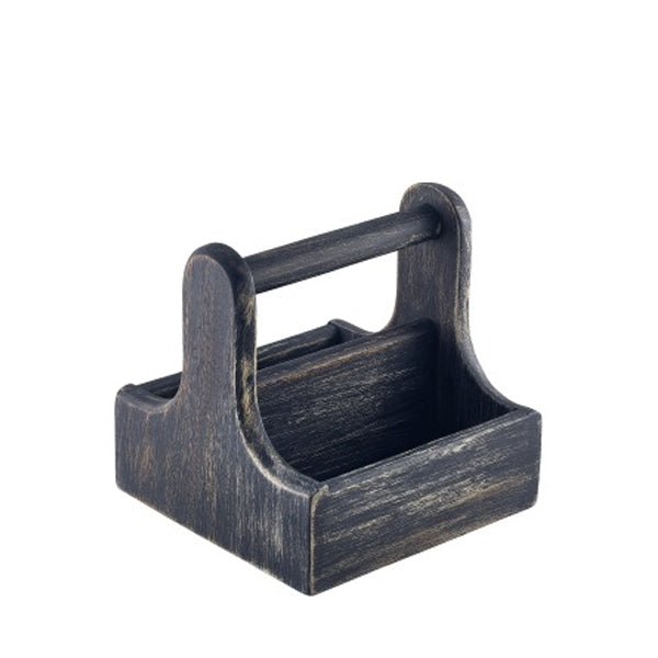 Small Black Wooden Table Caddy