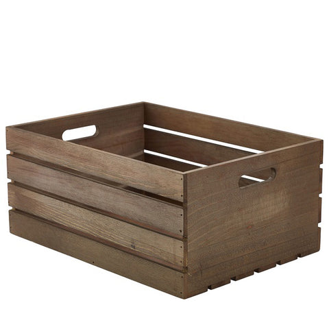 Wooden Crate Dark Rustic Finish 41X30X18cm