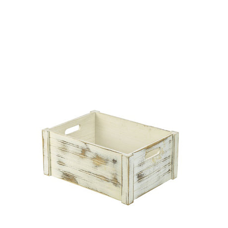 Wooden Crate White Wash Finish 41 x 30 x 18cm