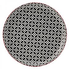 Cadiz Red and Black Plate 10.5" 6 Pack